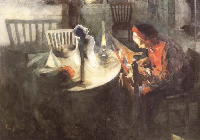 Carl Larsson The Ribbon Weaver china oil painting image